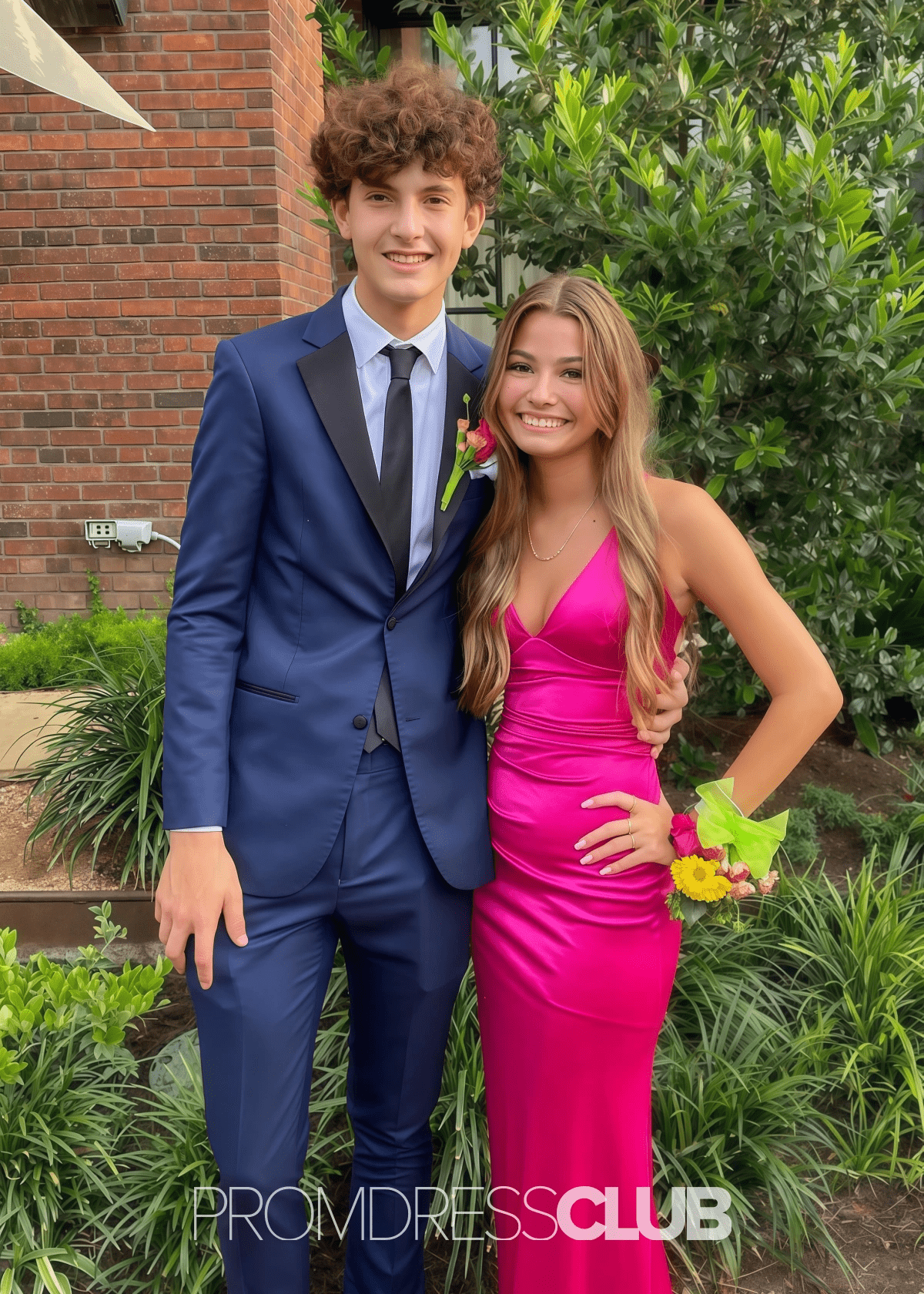 Mag | Mermaid Emerald Green Satin Long Formal Dress Near Me - Price #price_variant_lowest# - Hot Pink - PromDressClub