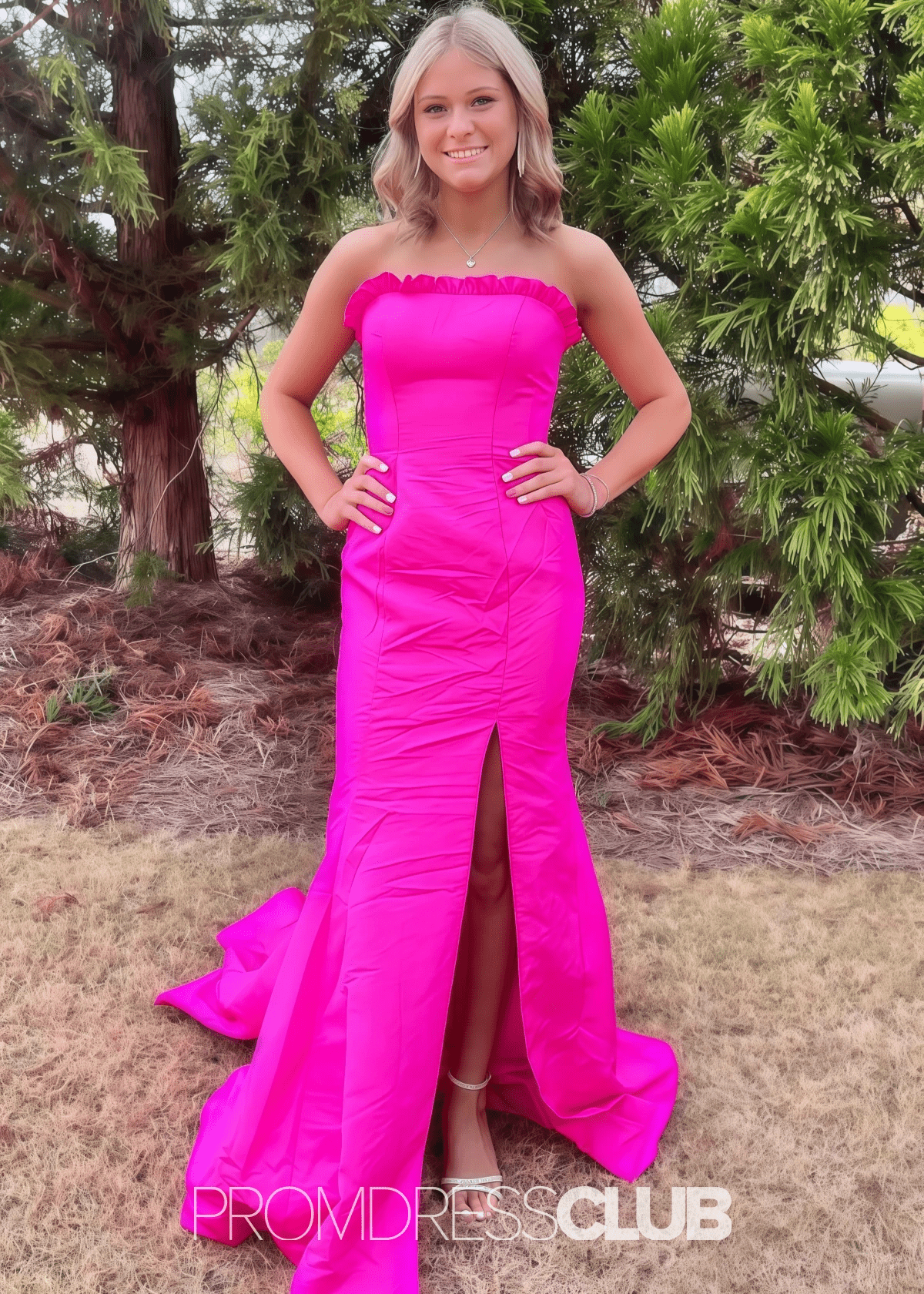 Mandy | Mermaid Red Maxi Prom Dress Near Me - Price #price_variant_lowest# - Hot Pink - PromDressClub