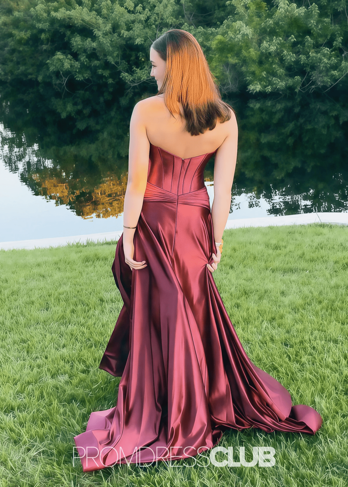 Marian | A Line Dark Red Long Prom Dress Near Me - Price #price_variant_lowest# - Dark Red - PromDressClub