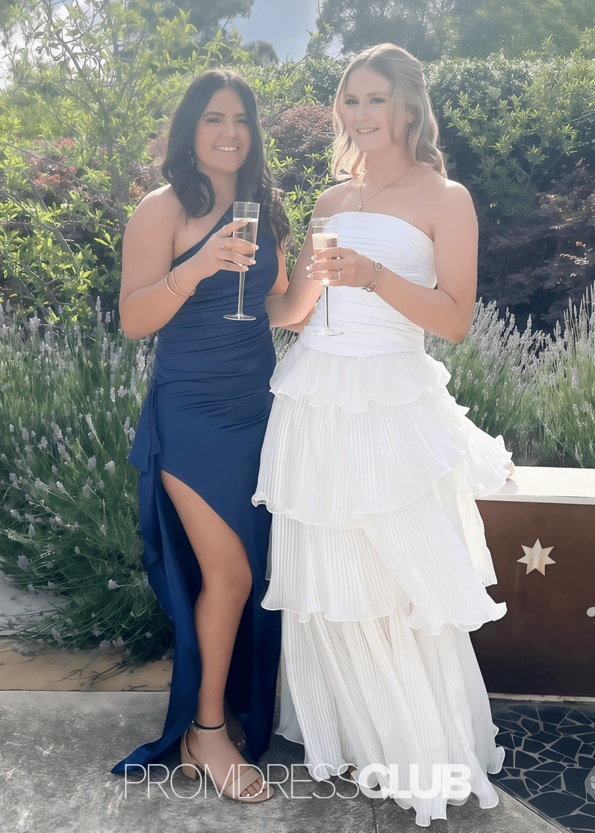 Melissa | Mermaid Ruched Light Pink Satin Long Formal Dress Near Me - Price #price_variant_lowest# - Navy Blue - PromDressClub