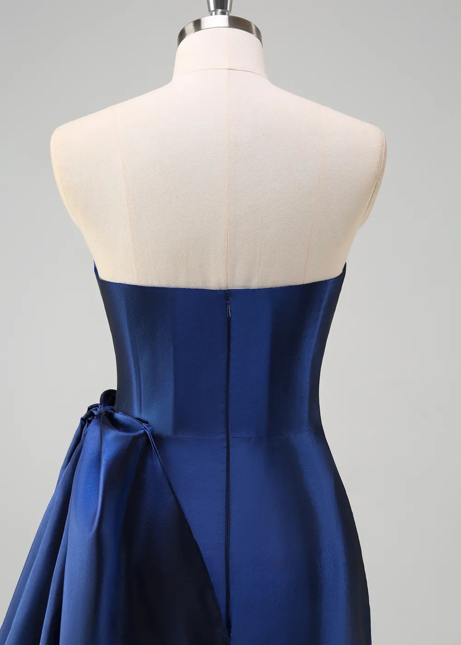 Mirabelle | Mermaid Sweetheart Sheath Satin Ruched Long Royal Blue Prom Dress with Slit - Royal Blue - PromDressClub