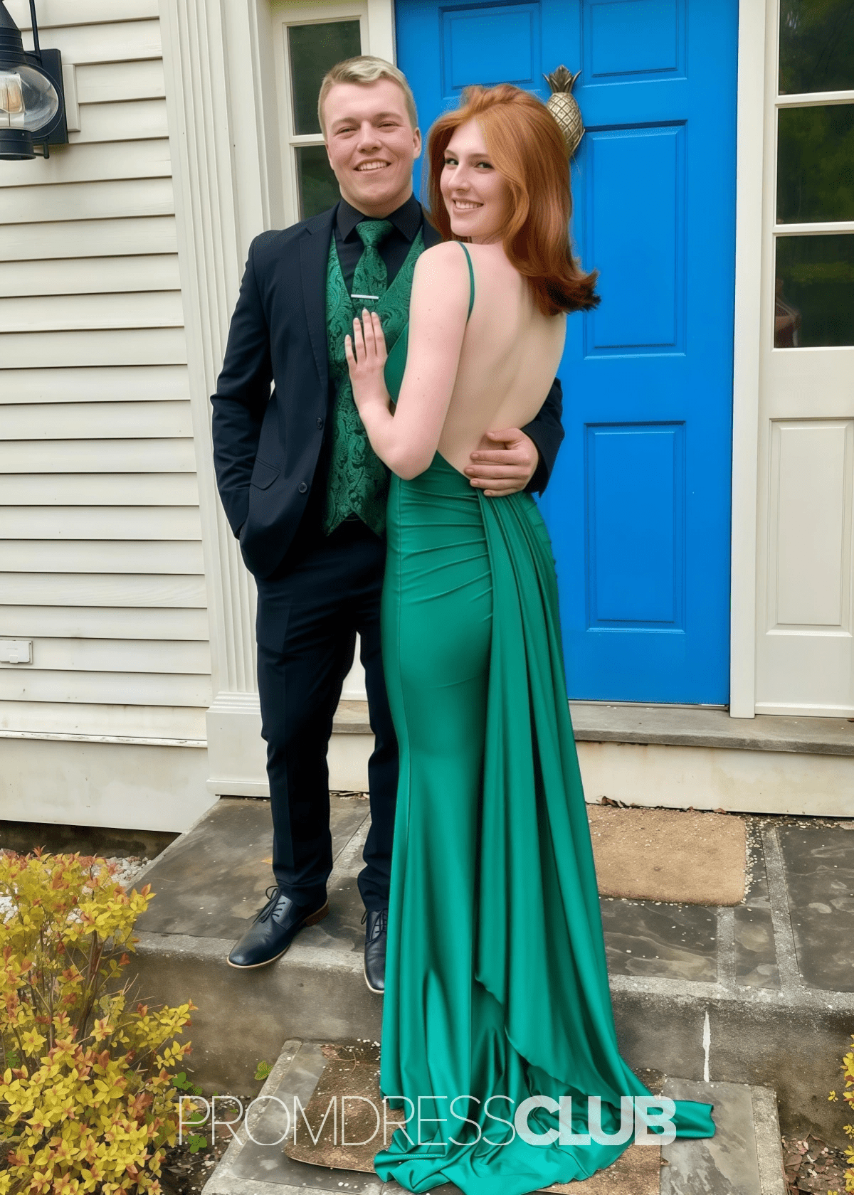 Molly | Mermaid Ruched Yellow Satin Maxi Formal Dress Stores Near Me - Price #price_variant_lowest# - Emerald Green - PromDressClub