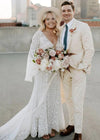 Muriel | Bohemian Long Sleeve Lace Wedding Dress - Perfect for Outdoor Weddings Color White