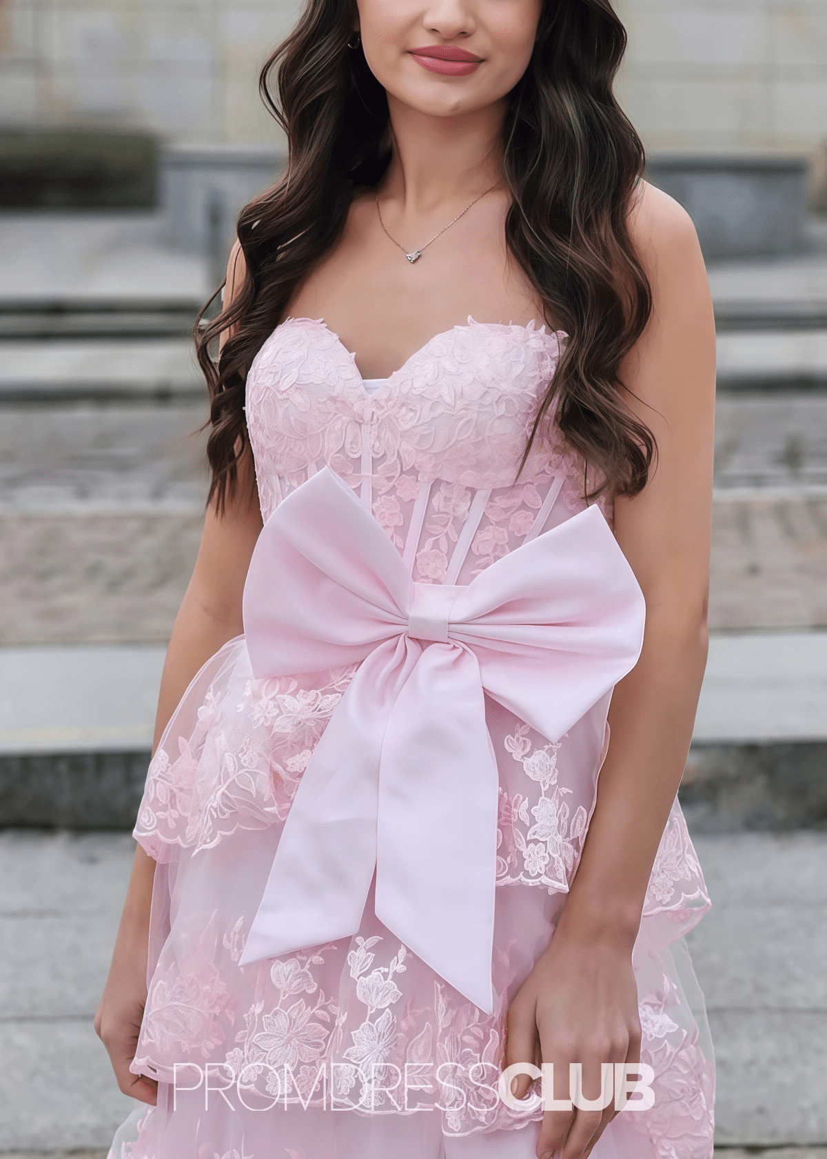 Nicola | A - Line Sequins Appliques Light Pink Long Prom Dress - Price #price_variant_lowest# - Light Pink - PromDressClub