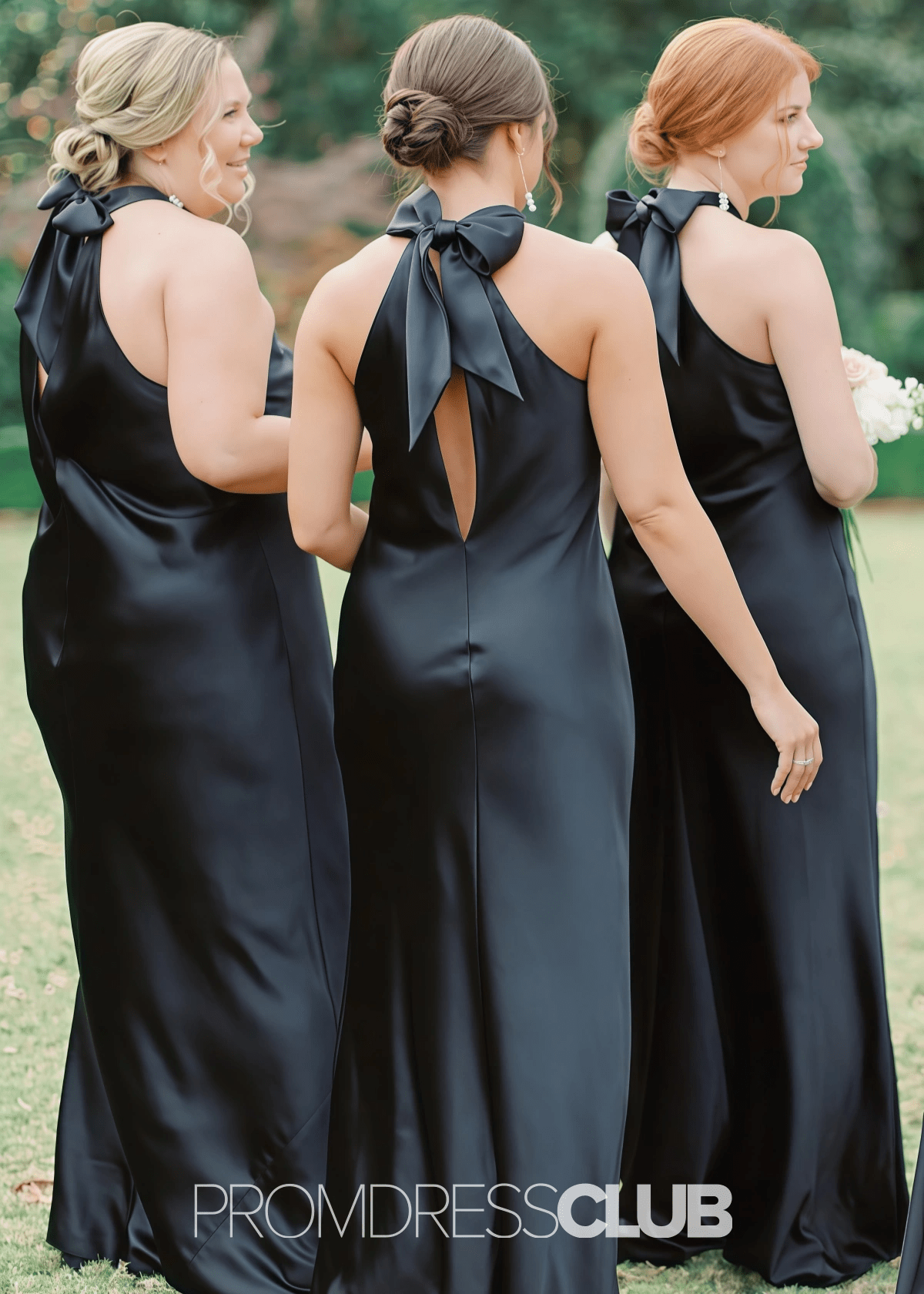 Octavia | Mermaid elegant bow Black Long Bridesmaid Dress - Price #price_variant_lowest# - Black - PromDressClub