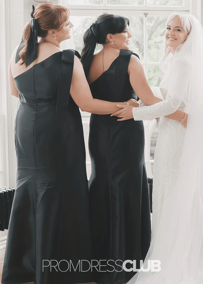 Odelette | Mermaid Plus Size Black Long Bridesmaid Dress - Price #price_variant_lowest# - Black - PromDressClub