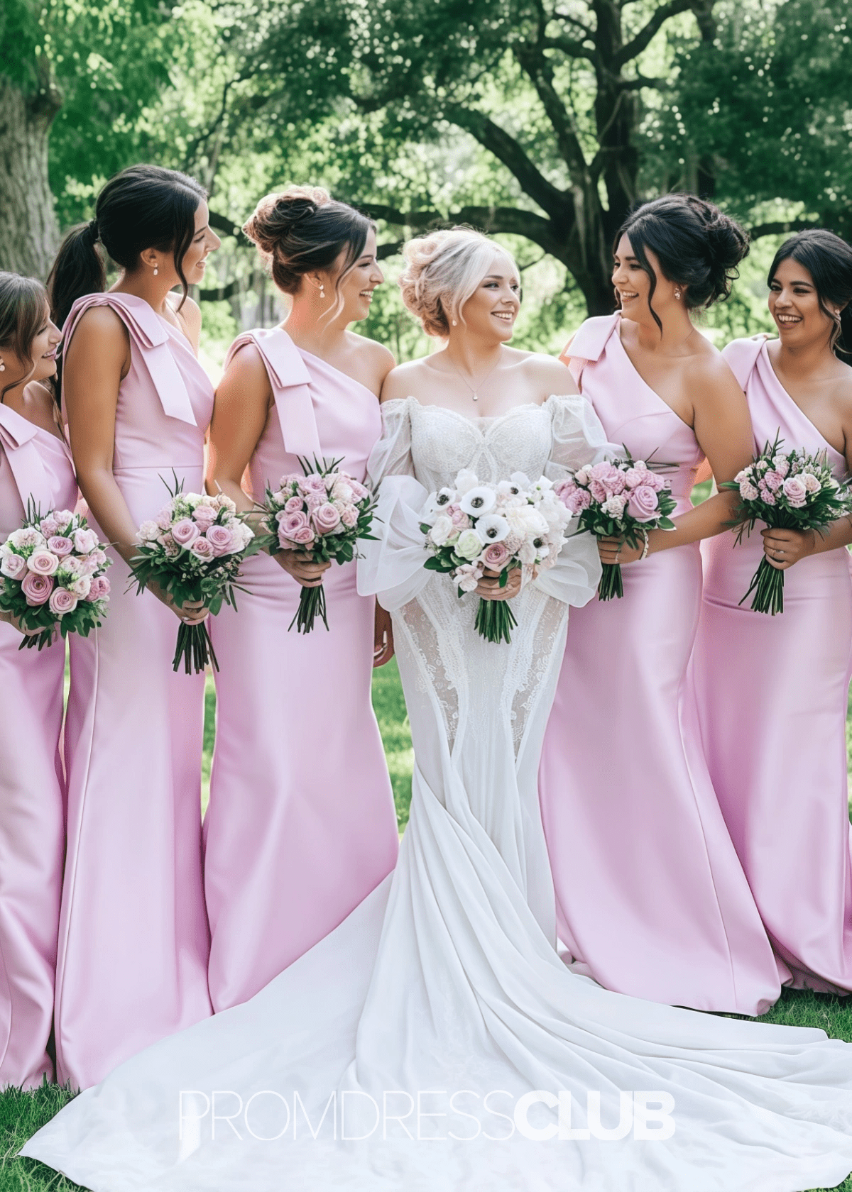 Odelette | Mermaid Plus Size Black Long Bridesmaid Dress - Price #price_variant_lowest# - Pink - PromDressClub