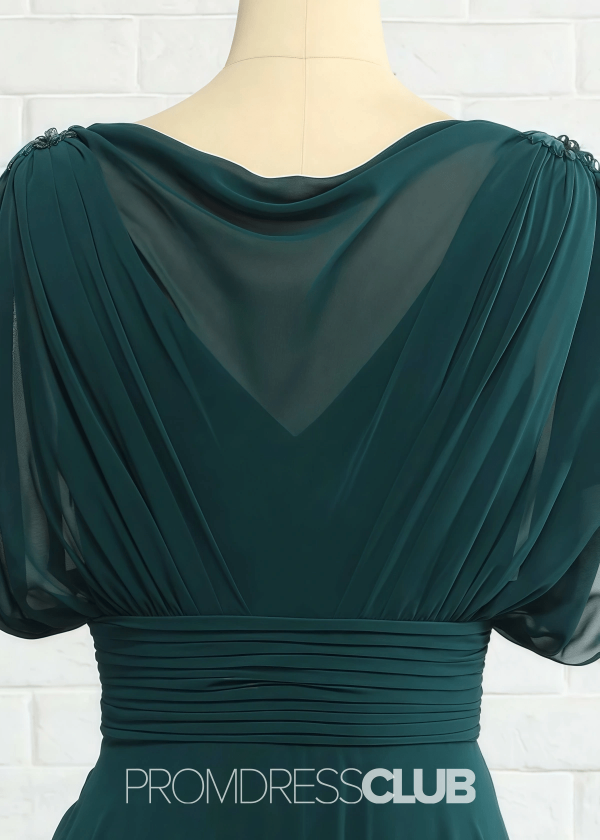 Pandora | A Line Dark Green Chiffon Long Bridesmaid Dress Near Me - Price #price_variant_lowest# - Dark Green - PromDressClub