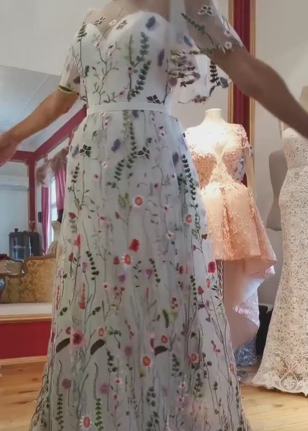 Livia | Discover Timeless Floral Modest Wedding Dresses With Luxe Sleeves Under 1000