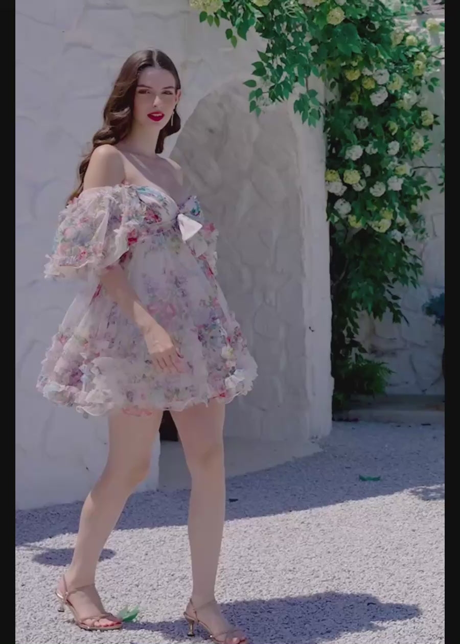 Erendira | Floral Homecoming Dresses: Stand Out with Ruffles and Off the Shoulder Design