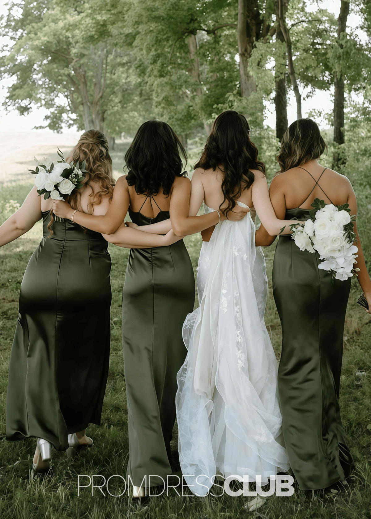 Riva | Mermaid Pleated Olive Green Satin Long Bridesmaid Dress - Price #price_variant_lowest# - Olive Green - PromDressClub