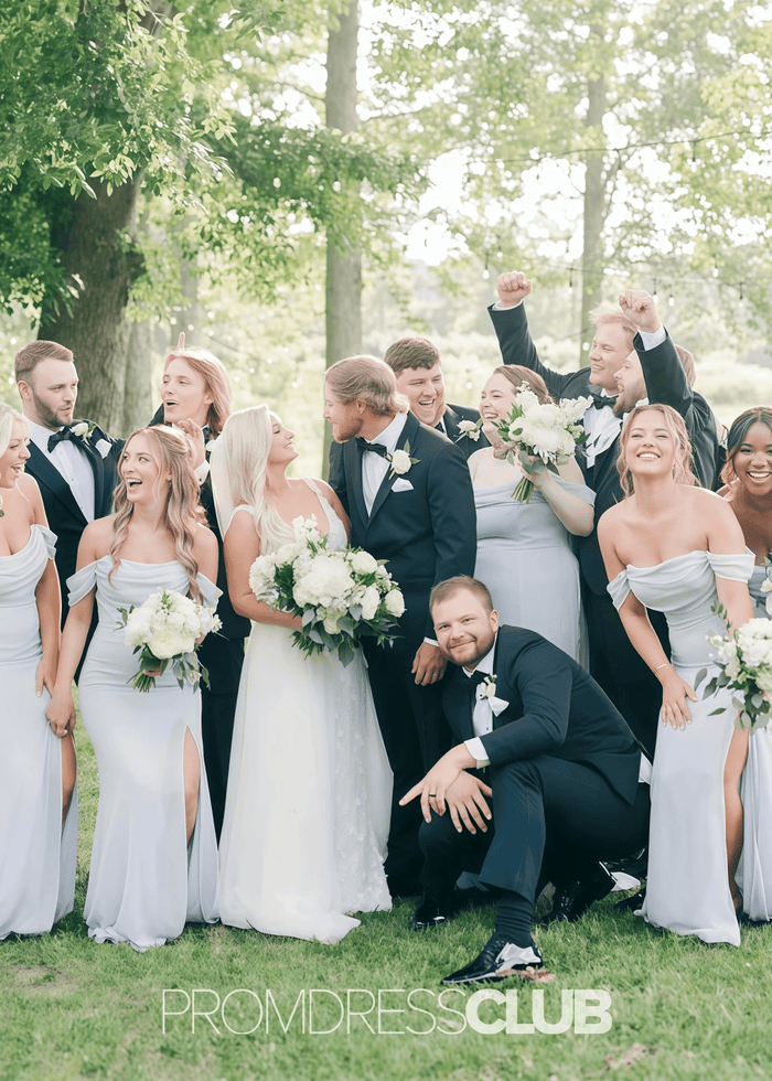 Rosemary | Mermaid Straps Pleated Light Blue Satin Long Bridesmaid Dress - Price #price_variant_lowest# - Light Blue - PromDressClub