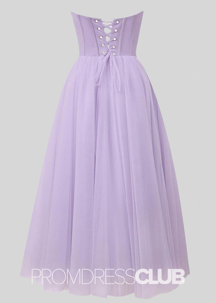Salome |Green Long Prom Dresses Stores Near Me With A Line Strapless Puffy Tulle - Price #price_variant_lowest# - Lilac - PromDressClub