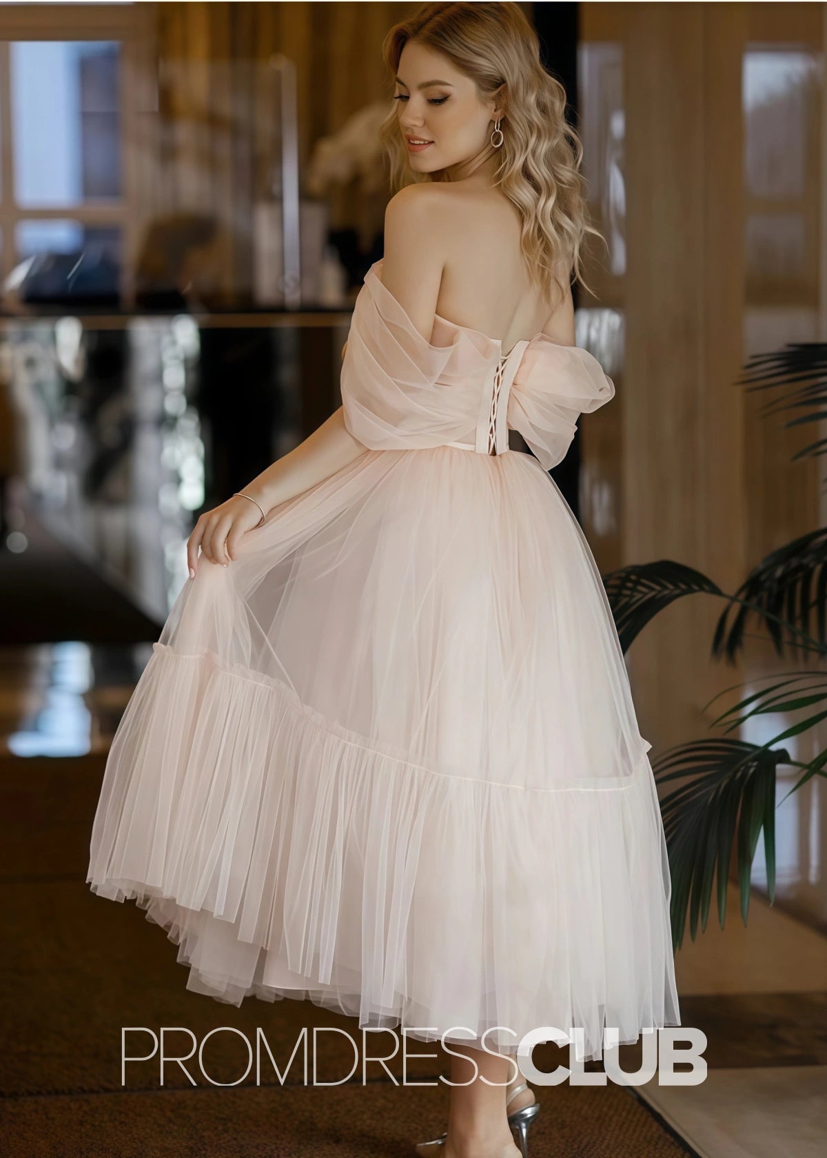 Sherry |Pink Long Prom Dresses With A Line Sweetheart Tulle - Price #price_variant_lowest# - Pink - PromDressClub