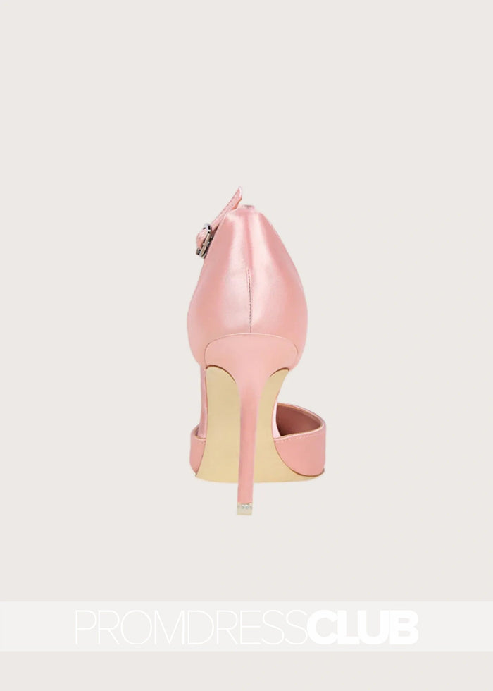 Silver Prom Heels with Ankle Strap Crystals - Price #price_variant_lowest# - Pink - PromDressClub