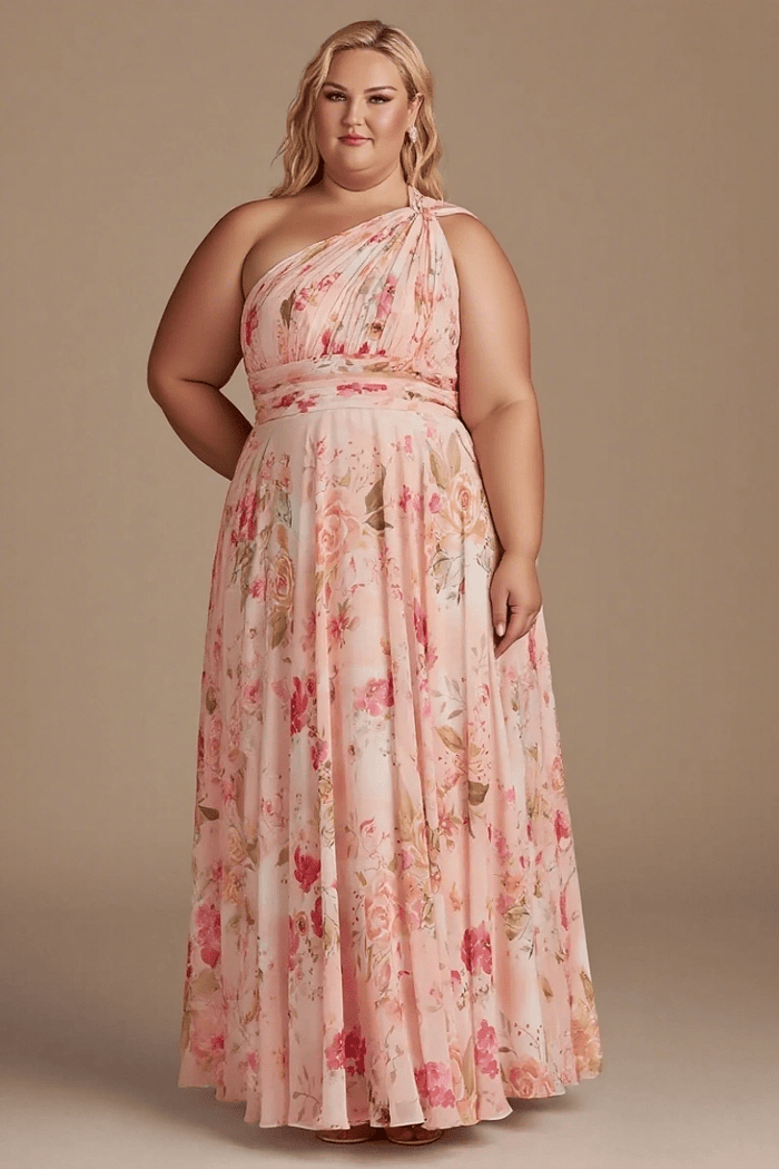 Simply Brilliant Floral Pink Bridesmaid Dresses Ideal for Memorable Wedding Moments - Pink Floral - PromDressClub