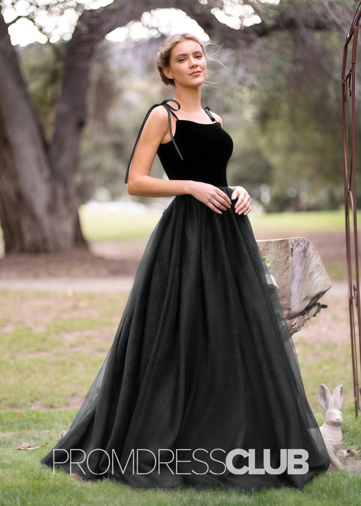 Sophia |Navy Blue Long Prom Dresses With A Line Spagatti Straps Velvet Tulle Floor Length - Price #price_variant_lowest# - Black - PromDressClub