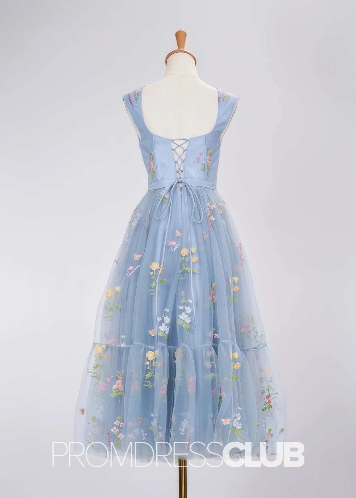 Stacey |Dusty Blue Long Prom Dresses With A Line Sweetheart Embroidery 3D Floral - Price #price_variant_lowest# - Dusty Blue - PromDressClub