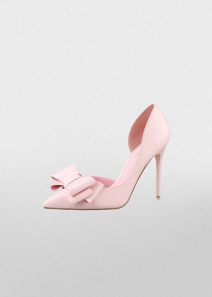 Stylish Light Blue and Pink High Heels Prom Shoes with Bow Detail – Perfect for Every Elegant Occasion! - Pink - PromDressClub