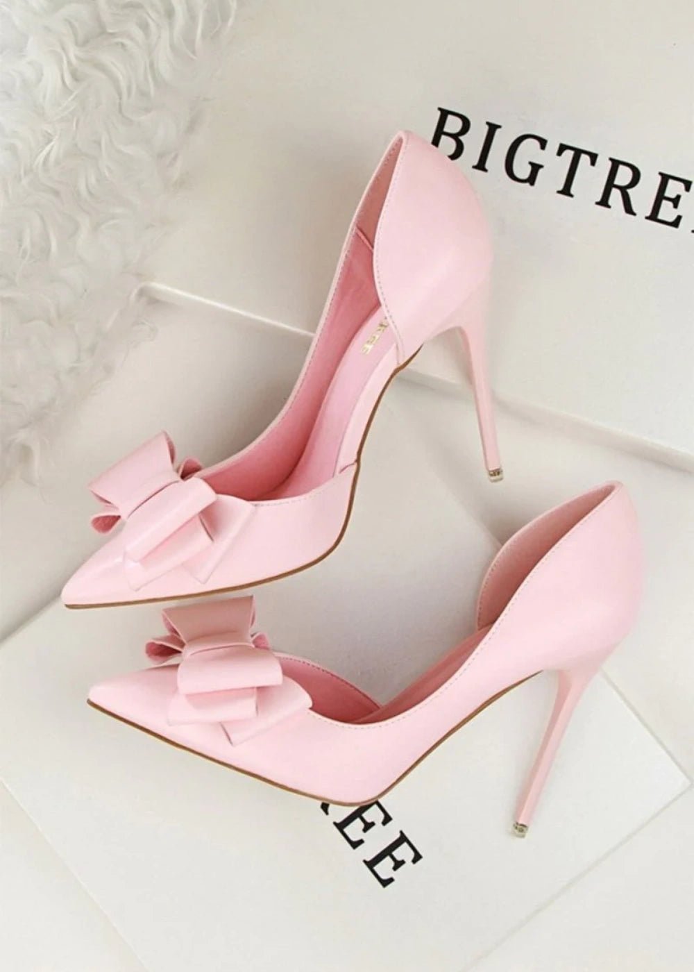 Stylish Light Blue and Pink High Heels Prom Shoes with Bow Detail – Perfect for Every Elegant Occasion! - Pink - PromDressClub