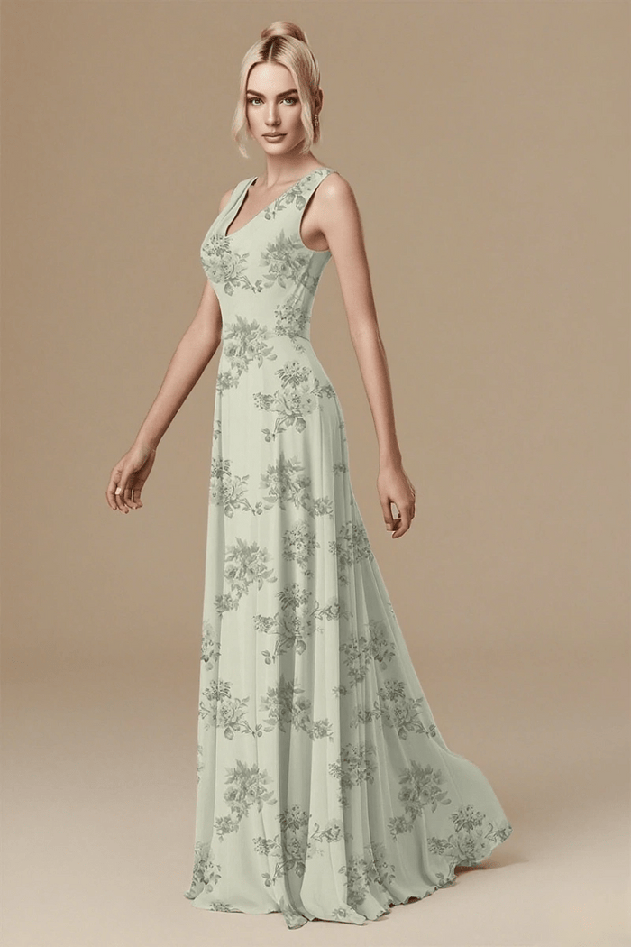 Sweetest Admirer Sage Green Floral Bridesmaid Dress Rustic Charm - Sage Floral - PromDressClub
