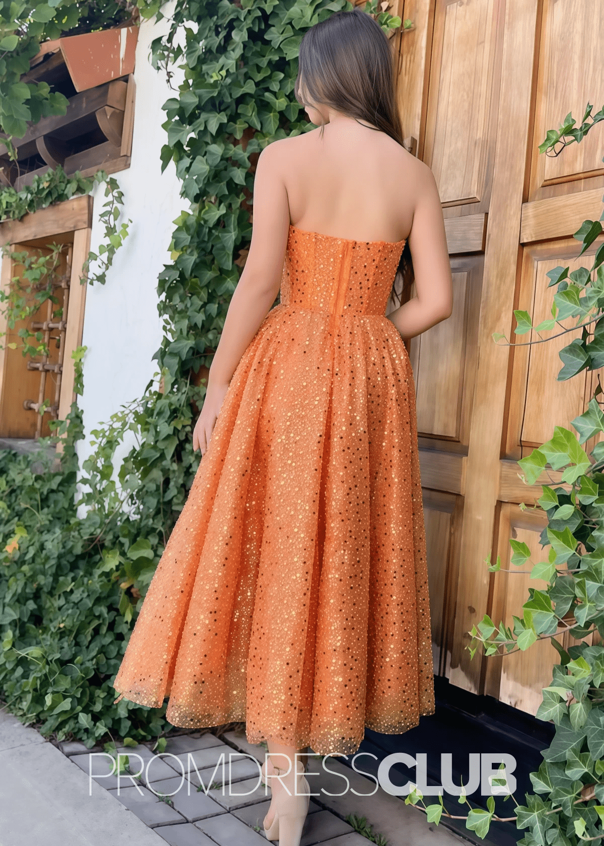 Tina |Orange Dresses For Prom Long A Line With Length Sleeveless Sweetheart Sequins - Price #price_variant_lowest# - Orange - PromDressClub
