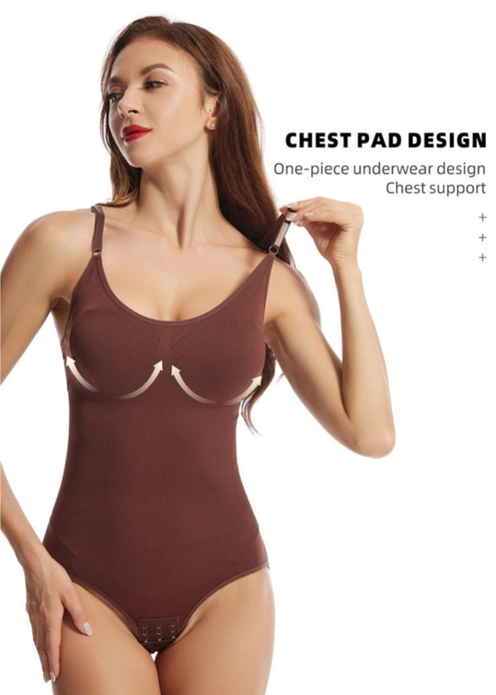 Ultimate Best Shapewear for Back Fat Smoothing and Booty Lifting in Black and Neutral - Brown - PromDressClub