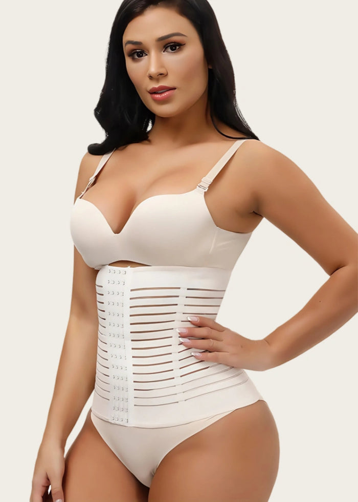 Ultimate Waist Cinching Shapewear Comfortable Tummy Control Corsets for Every Body - Apricot - PromDressClub