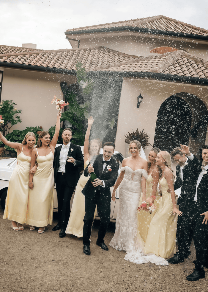 Violet | Simple Sheath Cutout Yellow Satin Maxi Bridesmaid Dress with Spaghetti Straps and Cowl Neck - Price #price_variant_lowest# - Yellow - PromDressClub