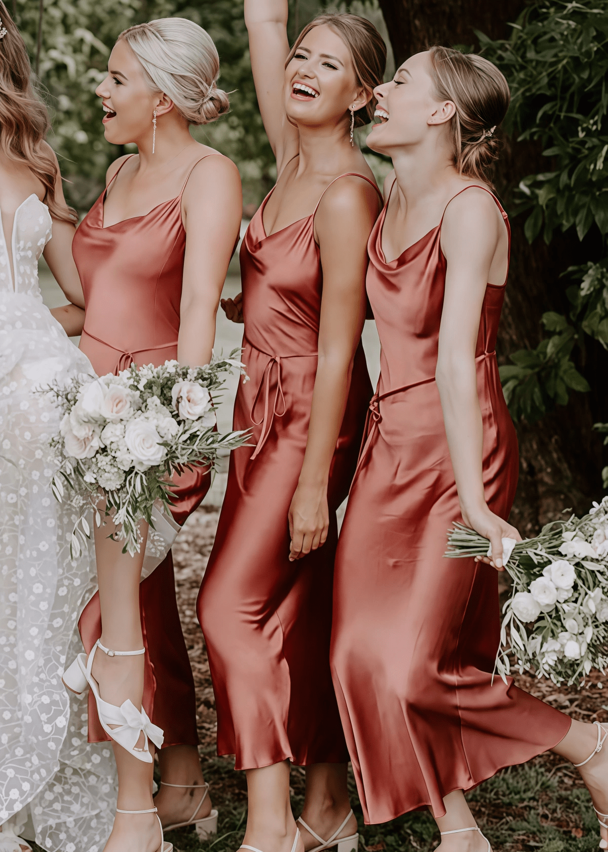 Wendy | Boho Sheath Rust Silk Satin Maxi Bridesmaid Dress with Spaghetti Straps - Price #price_variant_lowest# - Rust - PromDressClub