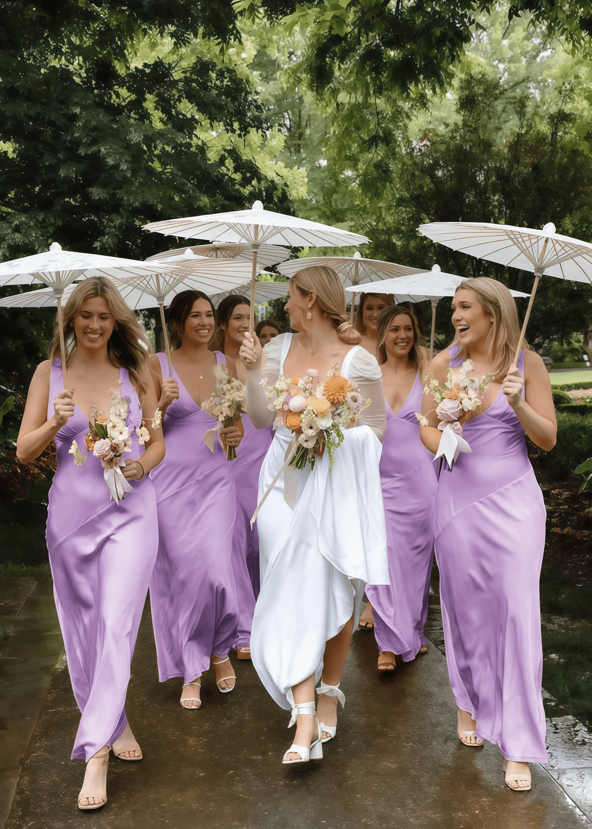 Xaviera | Refinement Sheath Pale Yellow Silk Satin Maxi Bridesmaid Dress with V - neck - Price #price_variant_lowest# - Lavender - PromDressClub