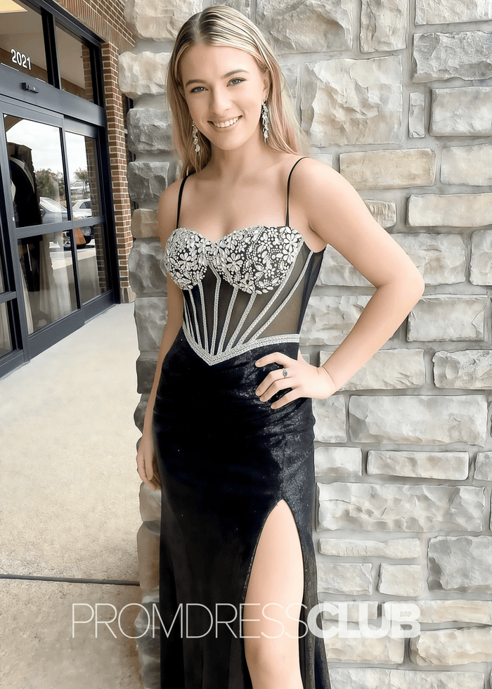 Zenobia |Dress for Prom Black Long Mermaid Sweetheart Sequins with Slit - Price #price_variant_lowest# - Black - PromDressClub